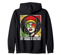 Black Queen Afro Woman My Shade Is History Melanin Pride Felpa con Cappuccio