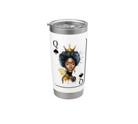 Black Queen Card Celebrazione africana del mese della storia nera Bicchiere termico in acciaio inox doppia parete