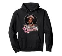 Black Queen Crown Afro Diva Pride History Juneteenth Rosa Felpa con Cappuccio