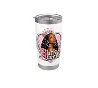 Black Queen Crown Melanina Rosa Cuori Afroamericani Bicchiere termico in acciaio inox doppia parete