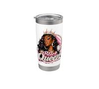 Black Queen Crown Pink Diva Melanina Donne afro-americane Bicchiere termico in acciaio inox doppia parete