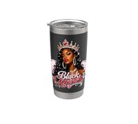 Black Queen Crown Pink Diva Melanina Donne afro-americane Bicchiere termico in acciaio inox doppia parete