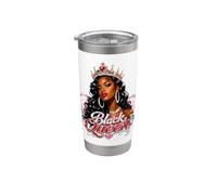 Black Queen Crown Pink Diva Melanina Donne afro-americane Bicchiere termico in acciaio inox doppia parete