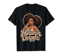 Black Queen Melanin Drippz Drip Hustle Boss Money Diva Donne Maglietta