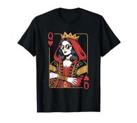 Black Queen of Heart Valentine Playing Card Maglietta