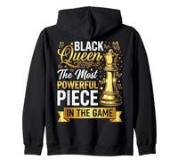 Black Queen The Most Powerful Piece in The Game Felpa con Cappuccio
