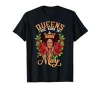 Black Queens Born in May Birthday Girl Crown Melanina Maglietta