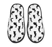 Black Rabbit Print Pantofole Da Casa Calde Pantofole Leggero Slippers Per Spa Hotel Interni M