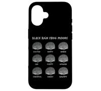 Black Rain Frog Moods, Grumpy Black Desert Rain Rana Custodia per iPhone 16