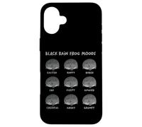 Black Rain Frog Moods, Grumpy Black Desert Rain Rana Custodia per iPhone 16 Plus