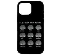 Black Rain Frog Moods, Grumpy Black Desert Rain Rana Custodia per iPhone 16 Pro Max