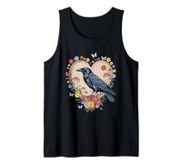 Black Raven Cottagecore Cuore Fiore Corvo Natura Corvo Canotta