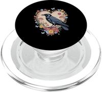 Black Raven Cottagecore Cuore Fiore Corvo Natura Corvo PopSockets PopGrip per MagSafe