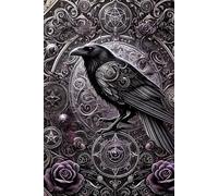Black raven with roses Gothic style - notebook