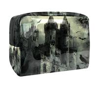 Black Ravens Old Castle - Trousse da donna, per articoli da toeletta da viaggio, grande, in PVC, con cerniera, Multi, 18.5x7.5x13cm/7.3x3x5.1in, Beauty case