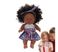 Black Reborn Girl, African Reborn Doll - Realistic Reborn Girl Molls, Doll giocattolo nero etnico con caratteristiche e mobili ragione e diverse tribù e gruppi etnici in tutta l'Africa