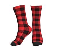Black Red Buffalo Plaid Checkered Calzini Donna Idee Calzini Cuscino Calze Per Esterno Natale Festa Del Papà 40Cm