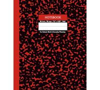 Black & Red Marble Composition Notebook - Grid, 96 Pages, 7.5" × 9.25", Soft Matte Cover: Perfect for math, science, design projects, journaling, and daily planning