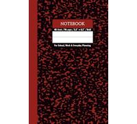 Black & Red Rust Marble School Notebook - Grid, 96 Pages, 5.5" x 8.5", Soft Matte Cover: For schoolwork, math, science, creative projects, and daily planning