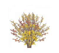 Black Reed Feather Flowers 6 Stems, Artificial Pampas Grass 5 Branch