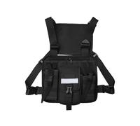 (Black reflective mod) Tacticals Chest Rig Sports Bag Multifunctional Holsters Vest Rig Practical Harness Chest Rig for Campings Outdoor Hiking Gray