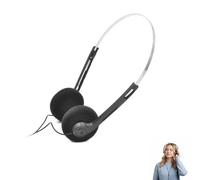Black Retro Over-Ear Earphones,Mini Stereo Lightweight Headphones with Cord,80s 90s Vintage Headset Wired,Hi-Fi Stereo Earphone,for Most Mobile Phones Playback Pevices,Cassette Player