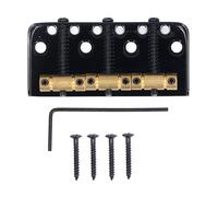 Black Retro Short Fixed Bridge, Bridge Brass Compensation, small Three Saddle Remote Control Bridge with Compensating Brass Saddle (Black)