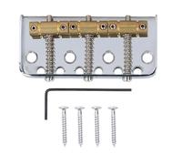 Black Retro Short Fixed Bridge, Bridge Brass Compensation, small Three Saddle Remote Control Bridge with Compensating Brass Saddle (Silver)