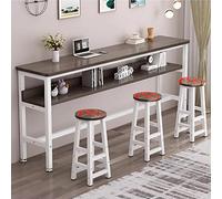 Black rettangolare Bar Table High Coffee Pub Desk for Small Spaces Metal Frame Kitchen Breakfast Table 100/120/140/160/180x30/40cm Ideal for Living Room & Kitchen