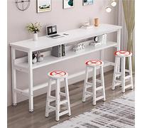 Black rettangolare Bar Table Metal Frame Coffee & Breakfast Table for Small Spaces Available in 100/120/140/160/180x30/40cm Ideal for Kitchen & Living Room