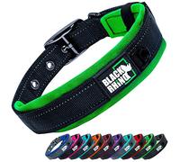 Black Rhino - The Comfort Collar - Collare per cani imbottito in neoprene ultra morbido per tutte le razze. Resistente, regolabile, riflettente e resistente alle intemperie (S, verde e nero)