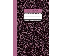 Black & Rhodolite Marble School Notebook - Grid, 96 Pages, 5.5" x 8.5", Soft Matte Cover: For schoolwork, math, science, creative projects, and daily planning