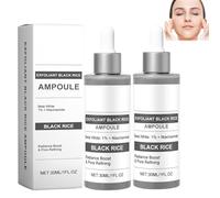Black Rice Ampoule White Rice Peeling Serum,Peel Shot Glow rice Ampoule,Mens Exfoliating Face Scrub,Black Head Remover for Face,Gentle Exfoliation,Pore Minimizing,Idration (2pcs Black Rice)