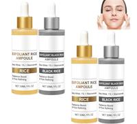 Black Rice Ampoule White Rice Peeling Serum,Peel Shot Glow rice Ampoule,Mens Exfoliating Face Scrub,Black Head Remover for Face,Gentle Exfoliation,Pore Minimizing,Idration (2 pezzi bianco + nero)