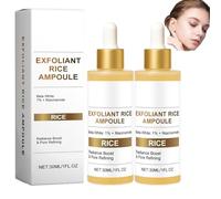 Black Rice Ampoule White Rice Peeling Serum,Peel Shot Glow rice,Mens Exfoliating Face Scrub,Black Head Remover for Face,Gentle Exfoliation,Pore Minimizing,Idration (2 pezzi White Rice)
