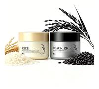 Black Rice & Rice Face Cream Set, Day & Night Moisturizer Improve Skin Elasticity Strengthen Skin Barrier Enhance Skin Radiance Hydrating Skin Care for Soft, Smooth & Radiant Skin for Men & Women