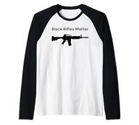 Black Rifles Matter AR15 M16 M4 Carabina Secondo Emendamento Maglia con Maniche Raglan