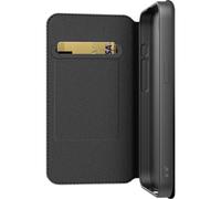 Black Rock Custodia per Apple iPhone 16e, con scomparto per carte di credito, superficie strutturata, in microfibra, protezione completa, colore: nero