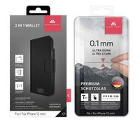 Black Rock Borsa Flip + Vetro Protettivo Cover Smart per Apple iPhone 12 mini