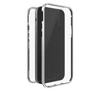 Black Rock - Custodia in vetro a 360 gradi, adatta per Apple iPhone 13 Pro Max I, chiusura magnetica, trasparente, con cornice argentata