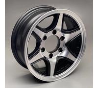 Black Rock Giocattolo Hauler Ruota 15 " x 6 " Argento/Black Alluminio