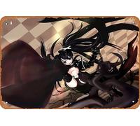 Black Rock Shooter, Insane Black Rock Shooter, poster a tema anime, decorazione artistica da parete in metallo, stile retrò, 20,3 x 30,5 cm