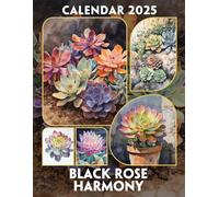 Black Rose Harmony 2025: Experience a Year of Elegant Darkness with Intricate Black Rose Designs, Ideal for Organizing Your Life