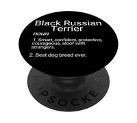Black Russian Terrier Cane Razza Cucciolo Nero Russo Terrier PopSockets PopGrip Adesivo