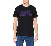 Black Sabbath Wavy Logo Vintage T-Shirt, Nero (Black Black), Large Uomo
