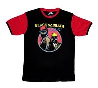 Black Sabbath T Shirt Never Say Die Band Logo Official Unisex Black Ringer, T-Shirt Unisex - Adulto, Black,