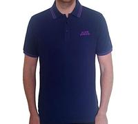 Black Sabbath - Rock Off Black Sabbath Polo Shirt Wavy Band Logo Nuovo Ufficiale Unisex Navy Blu Size XL