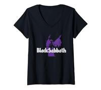 Black Sabbath Ufficiale Viola Ozzy Maglietta con Collo a V