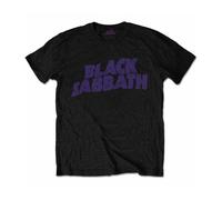Black Sabbath Unisex T-Shirt: Ondulato Logo Vintage T-Shirt Licenza Ufficiale
