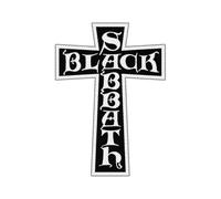 Black Sabbath Woven Patch Cross Logo Cut Out Nuovo Ufficiale Nero/Bianca